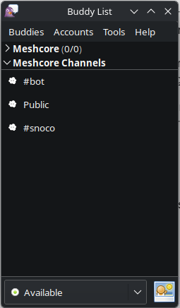 Meshcore Channels in Pidgin